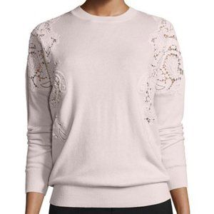 Ted Baker Tae Lace-Cutout Sweater, Nude Pink
